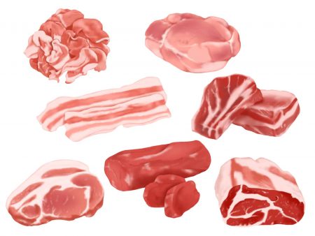 豚の生肉のイラスト