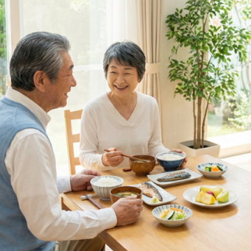 朝食を食べる夫婦のイメージ画像