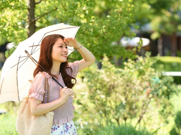 日傘を持っている女性のイメージ画像