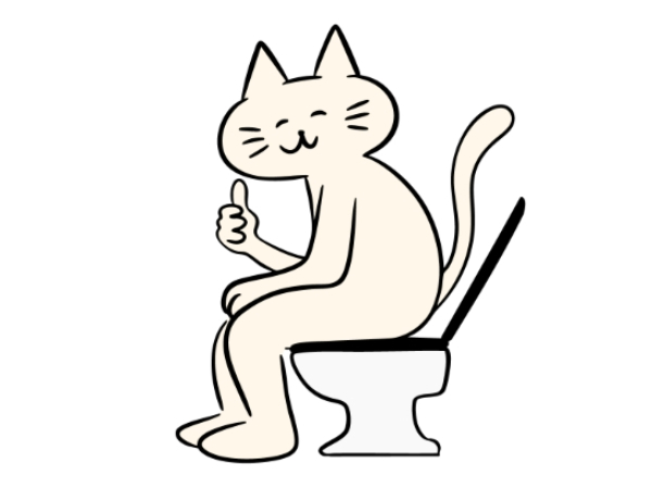 便座に座る猫のイラスト